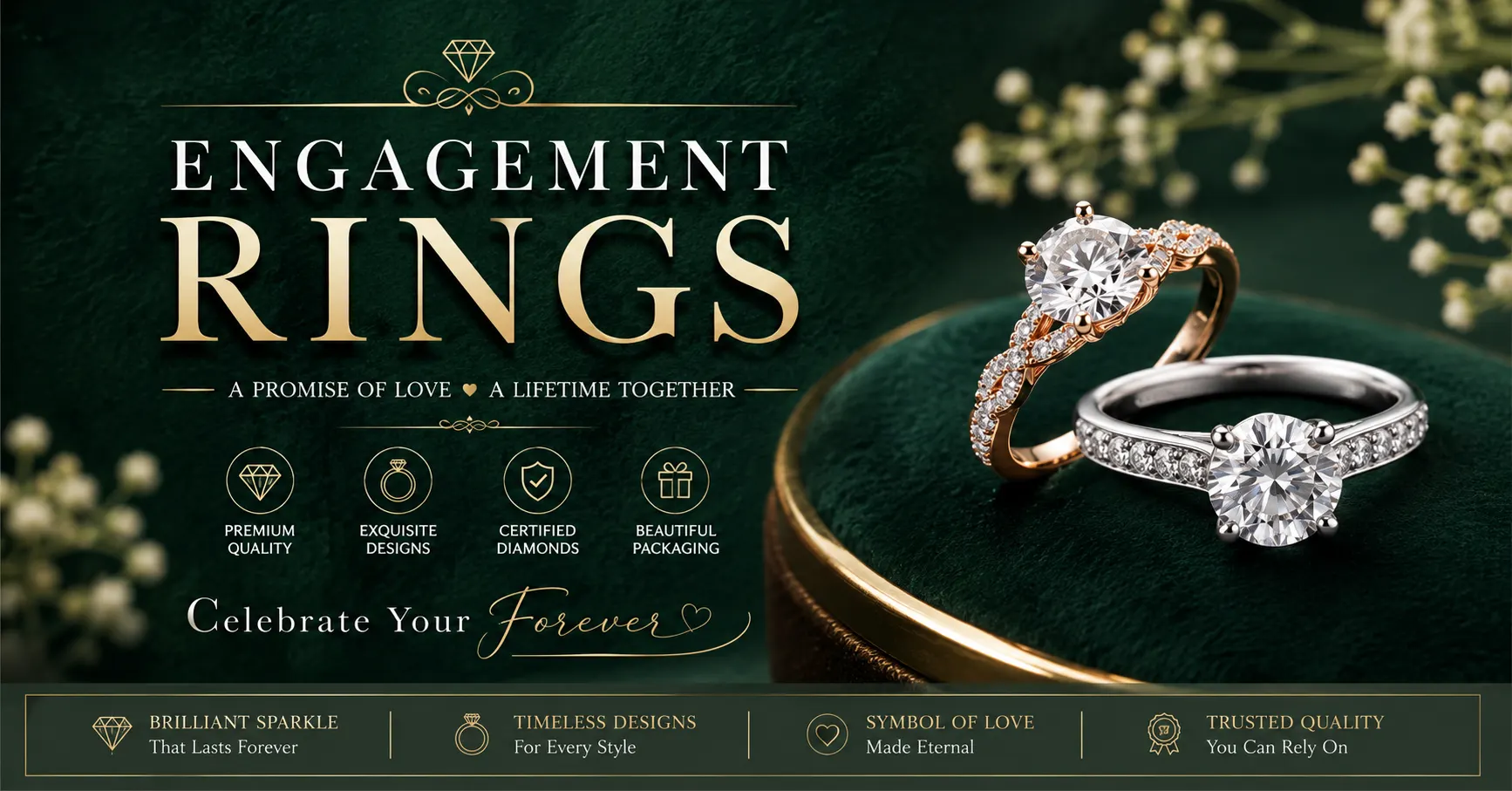 Elegant diamond engagement ring by StuddedBay featuring a brilliant center stone in a timeless handcrafted setting