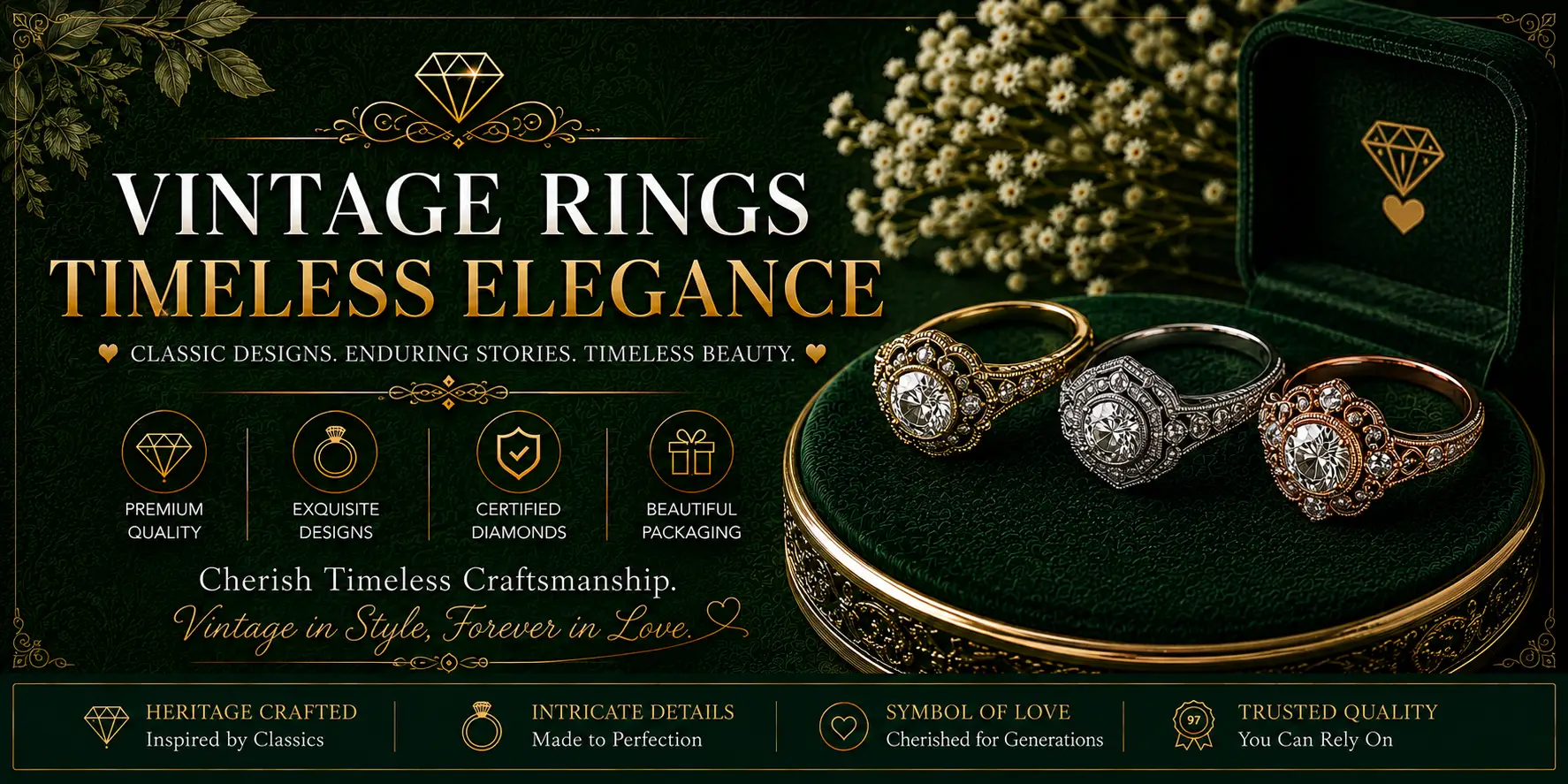 Elegant vintage diamond ring featuring intricate detailing and classic-inspired design from StuddedBay Canada